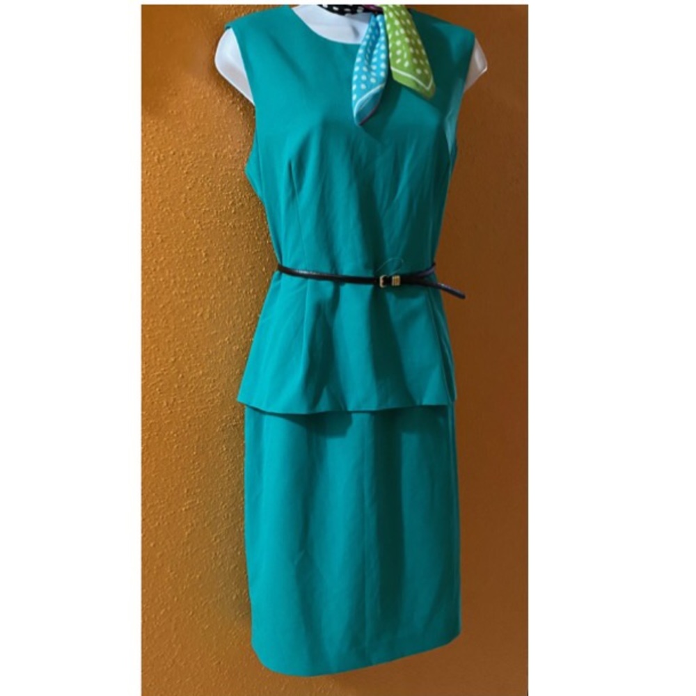 Calvin Klein teal dress knee length